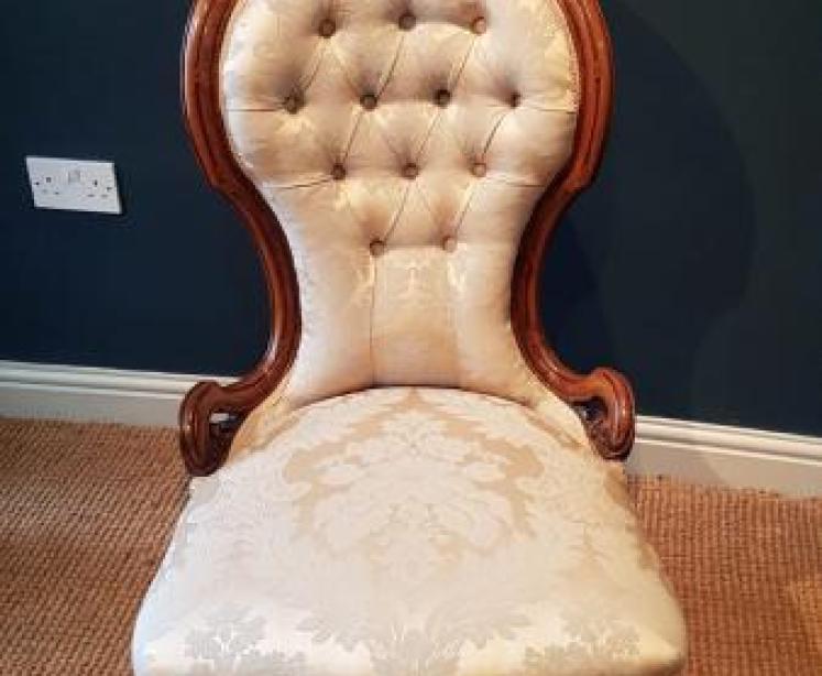 Victorian Carved Walnut Framed Chair - Image 1