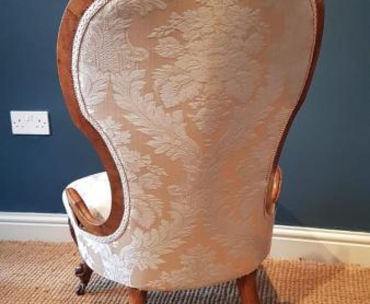 Victorian Carved Walnut Framed Chair - Image 2