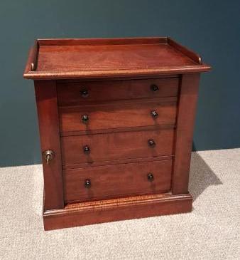 Victorian Mahogany Table Top Wellington Chest
