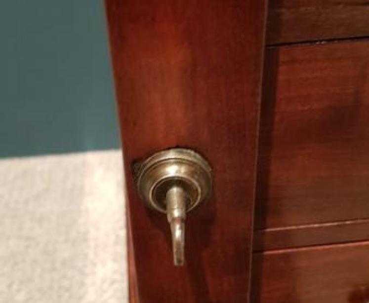 Victorian Mahogany Table Top Wellington Chest - Image 6