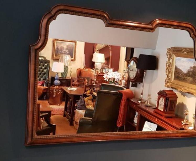 Edward Walnut Over Mantel Mirror - Image 1