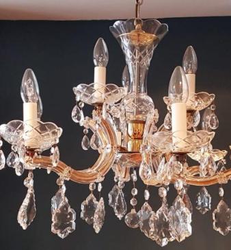 Fine Quality 1920's Cut Crystal Chandelier