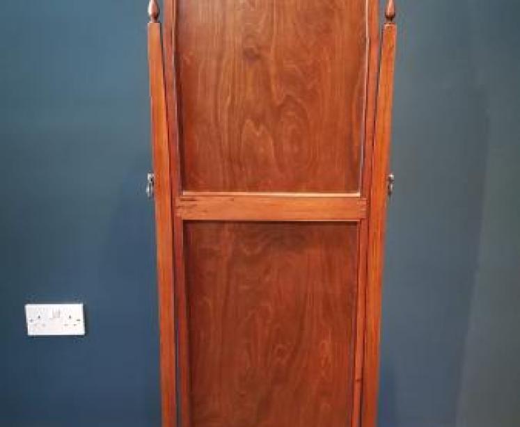 Edwardian Walnut Cheval Mirror - Image 2