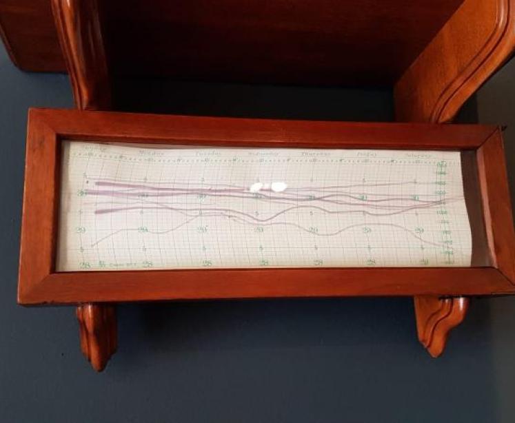 Rare Antique Walnut Barograph on Wall Bracket - Image 5