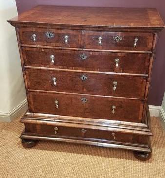 Fine William and Mary Period Walnut Chest