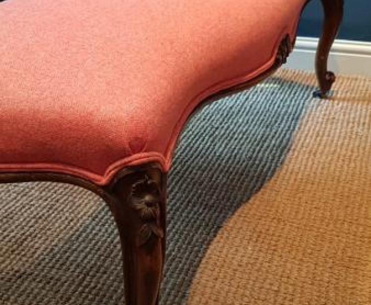 Victorian Carved Mahogany Cabriole Leg Stool - Image 3