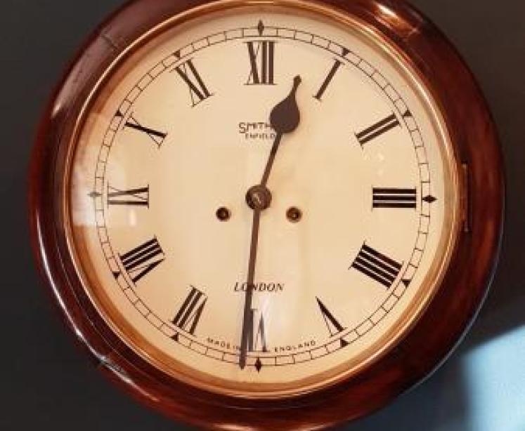 Antique Smith's Enfield 8 Day Chiming Wall Clock - Image 1