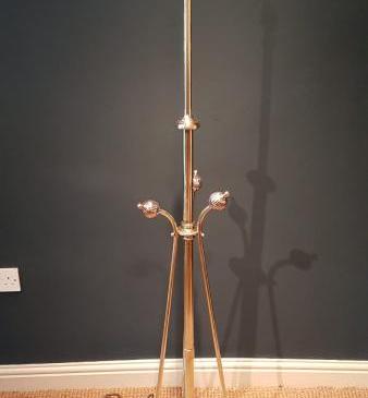 Late Victorian Brass Rise and Fall Lamp Standard