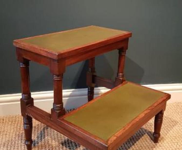 Set of Regency Mahogany Library Steps - Image 1