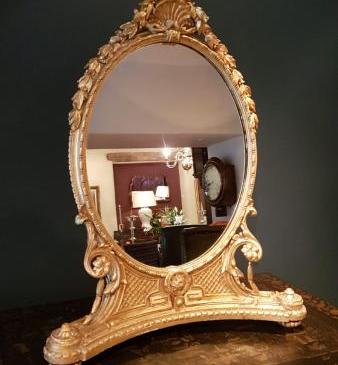 Superb Victorian Timber Gilt Dressing Table Mirror