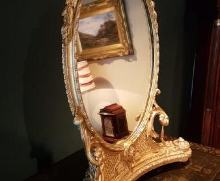 Superb Victorian Timber Gilt Dressing Table Mirror - Image 7