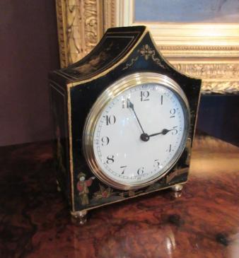 Small Antique Chinoiserie Mantel Clock