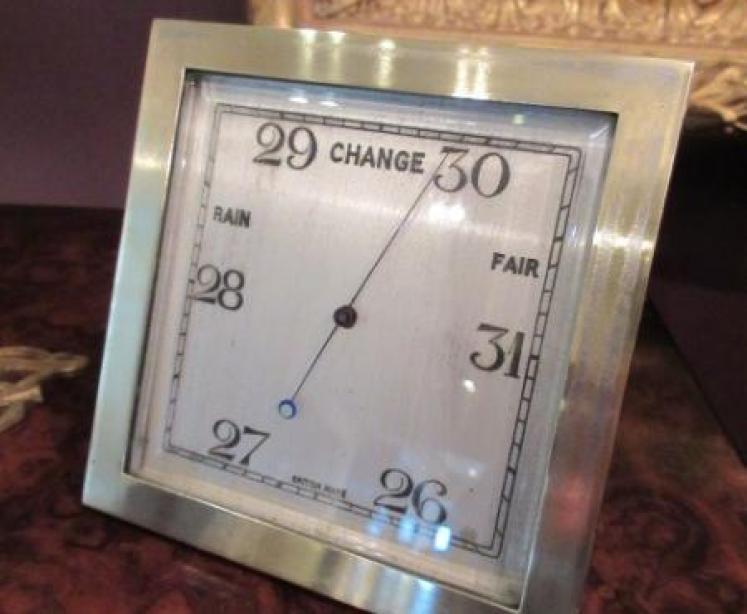 Matching Pair of Art Deco Barometer & Thermometer Stands - Image 2