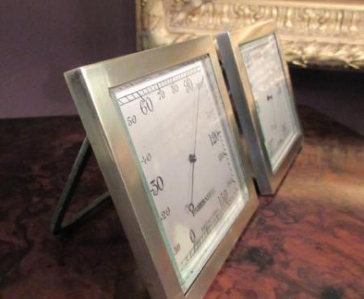 Matching Pair of Art Deco Barometer & Thermometer Stands - Image 7
