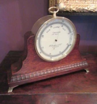 Late 19th Century Campaign Marine Barometer in Stand