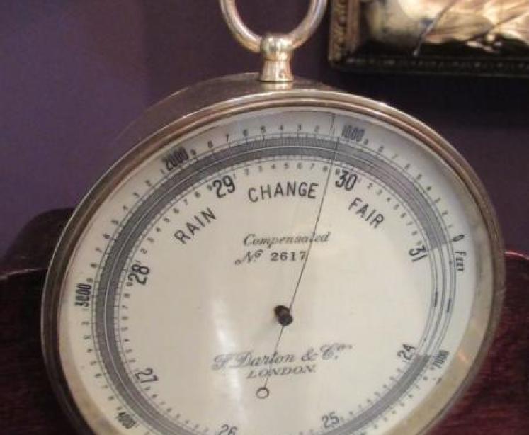 Late 19th Century Campaign Marine Barometer in Stand - Image 2