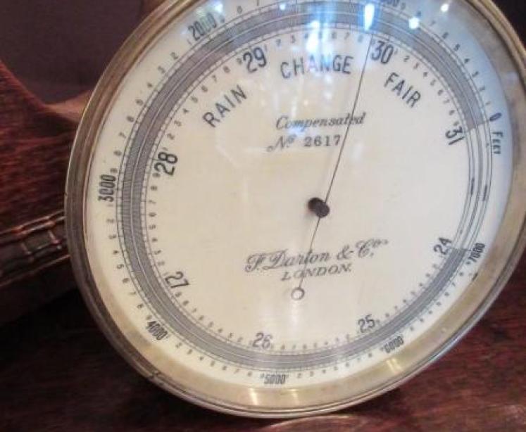 Late 19th Century Campaign Marine Barometer in Stand - Image 6