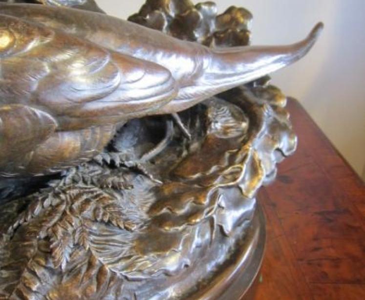 Fabulous Large 19th Century Pheasant Bronze - Image 4
