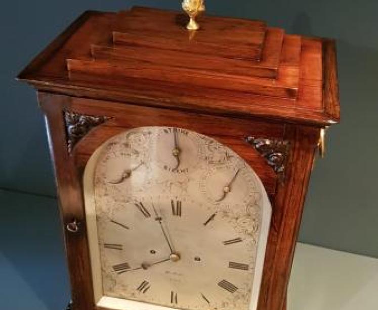 Fine William IV Rosewood Double Fusee Bracket Clock - Image 7