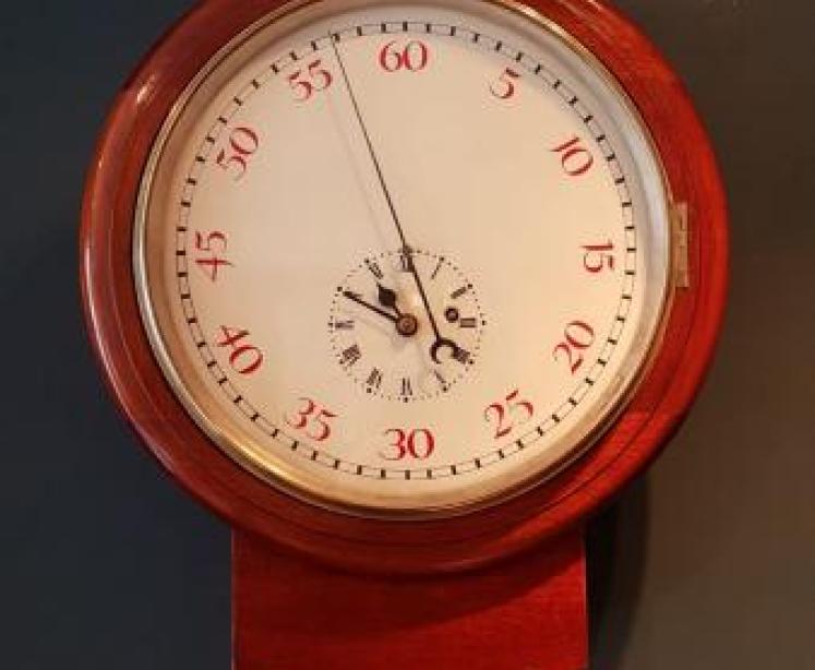 Rare Antique Drop Dial Fusse Seconds Sweep Wall Clock - Image 1
