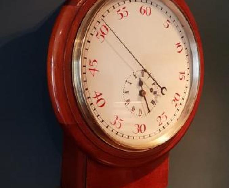 Rare Antique Drop Dial Fusse Seconds Sweep Wall Clock - Image 2