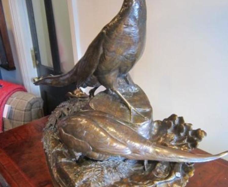 Fabulous Large 19th Century Pheasant Bronze - Image 5