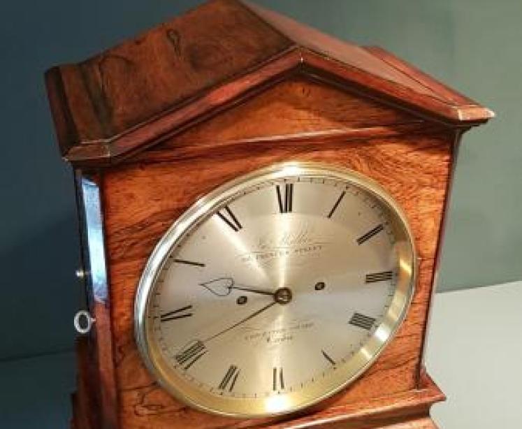 Fine Quality Regency Rosewood Double Fusse Bracket Clock - Image 3