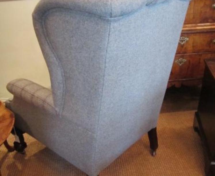 Superb Mid Victorian Upholstered Wing Armchair - Image 5