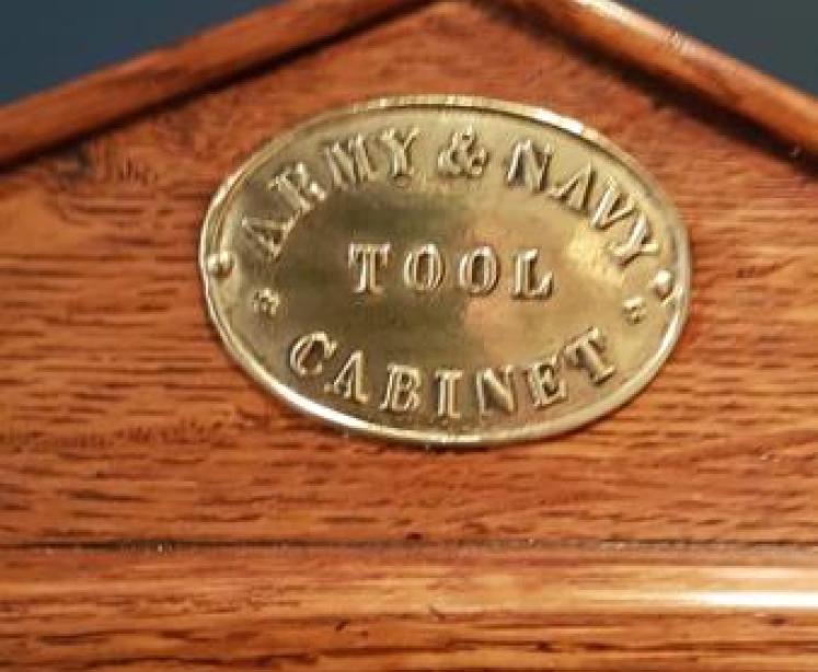 Superb Edwardian Oak Army & Navy Tool Cabinet  - Image 3