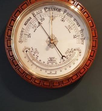 Superb Large Antique Carved Wheel Barometer