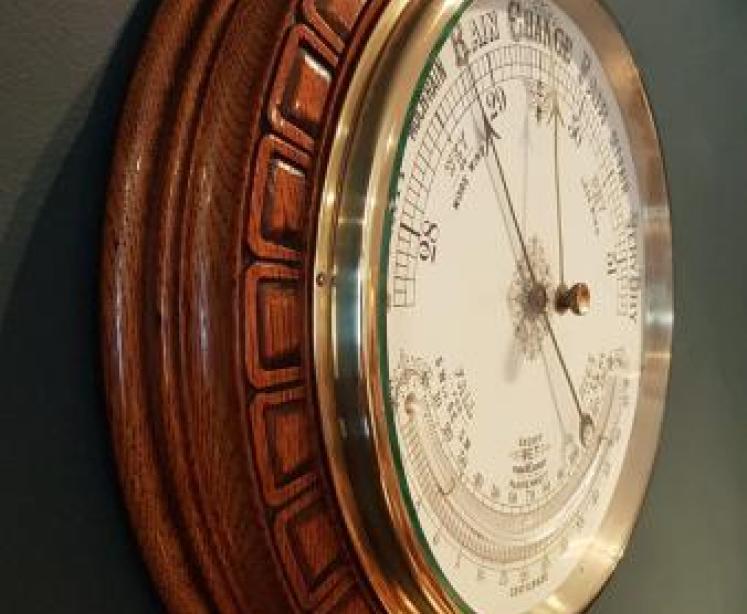 Superb Large Antique Carved Wheel Barometer - Image 2