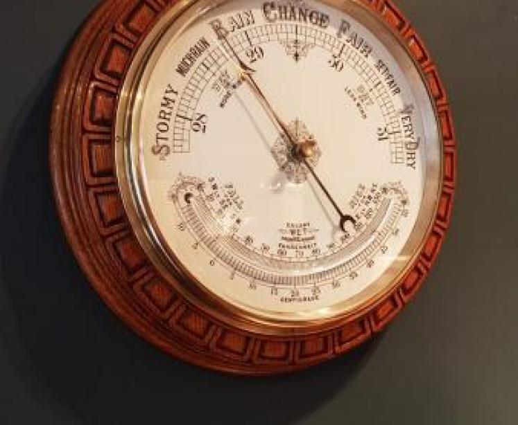 Superb Large Antique Carved Wheel Barometer - Image 6