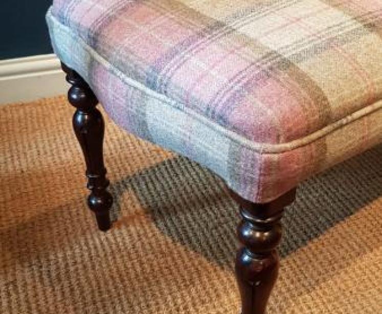 Early Victorian Rosewood Upholstered Double Stool - Image 3