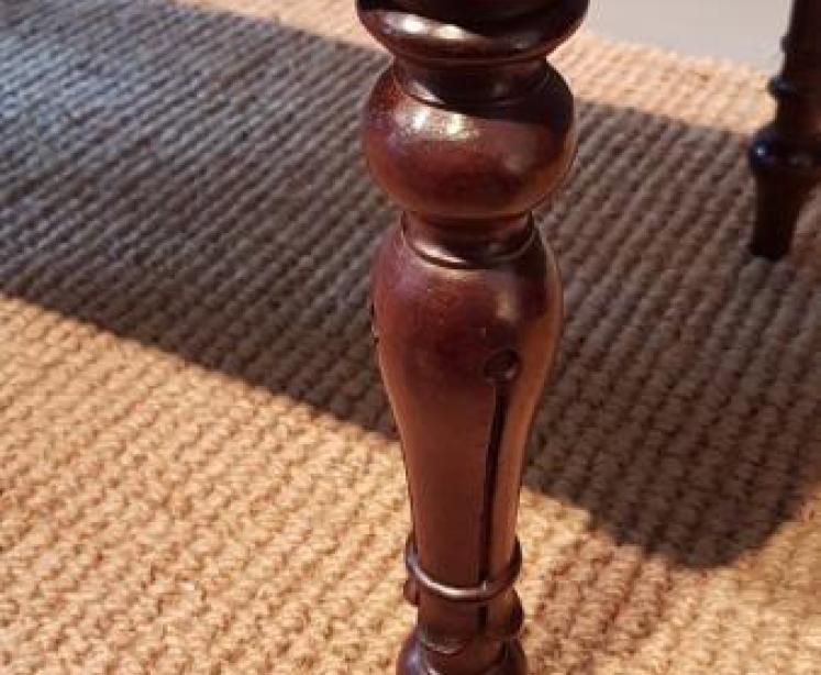 Early Victorian Rosewood Upholstered Double Stool - Image 6