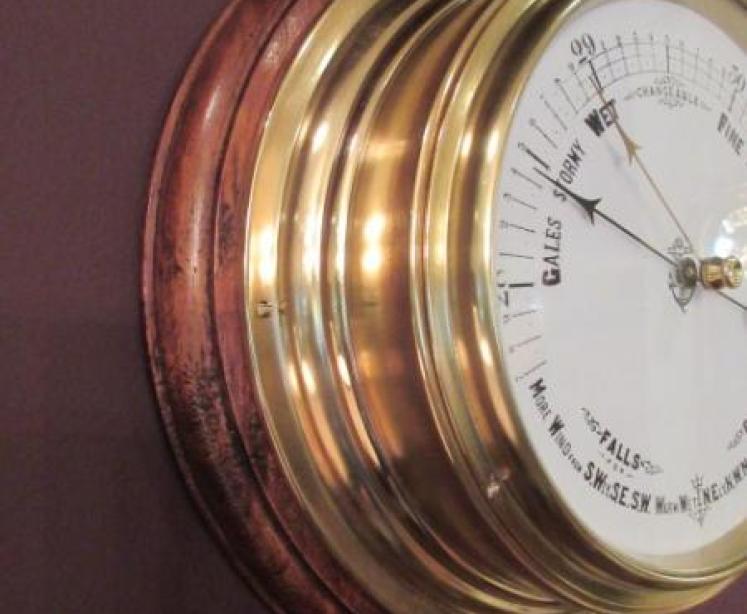 Victorian Brass Bulkhead Marine Barometer - Image 2