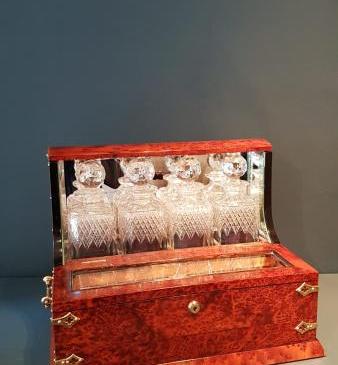 Superb Victorian Amboyna Tantalus Box