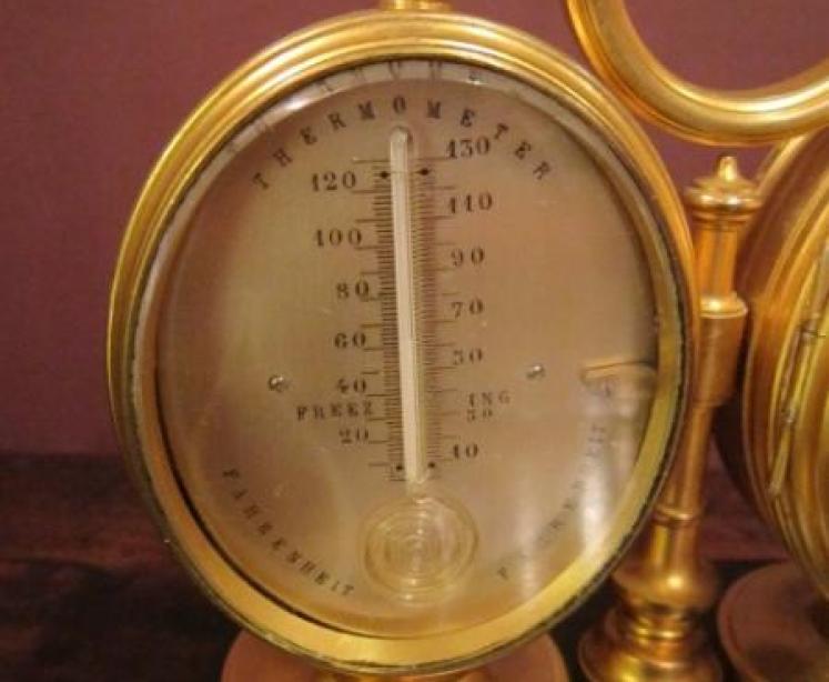 Fine 19th Century Gilded Clock Barometer - Image 4