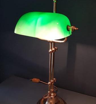 1930's Brass Rise and Fall Bankers Lamp