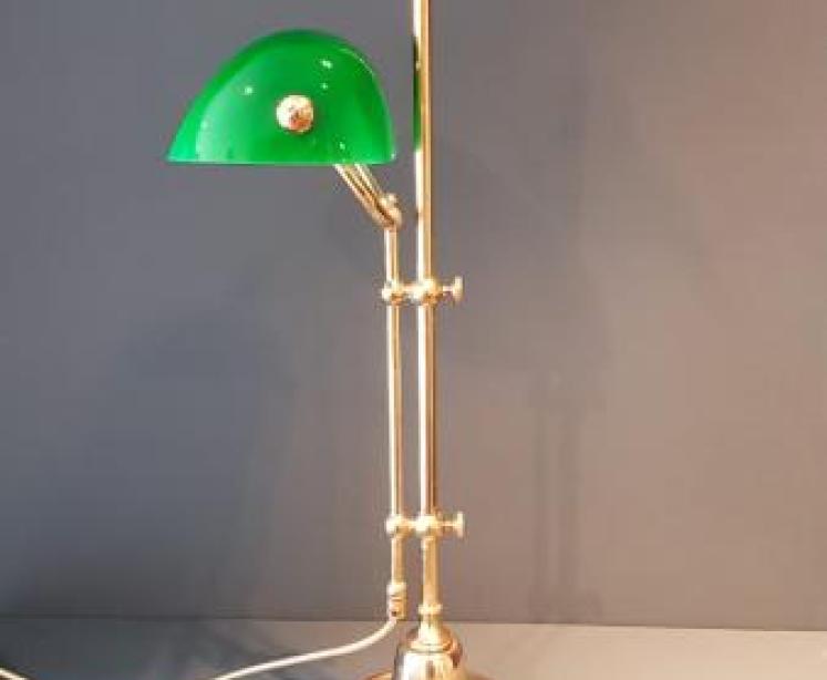 1930's Brass Rise and Fall Bankers Lamp - Image 6