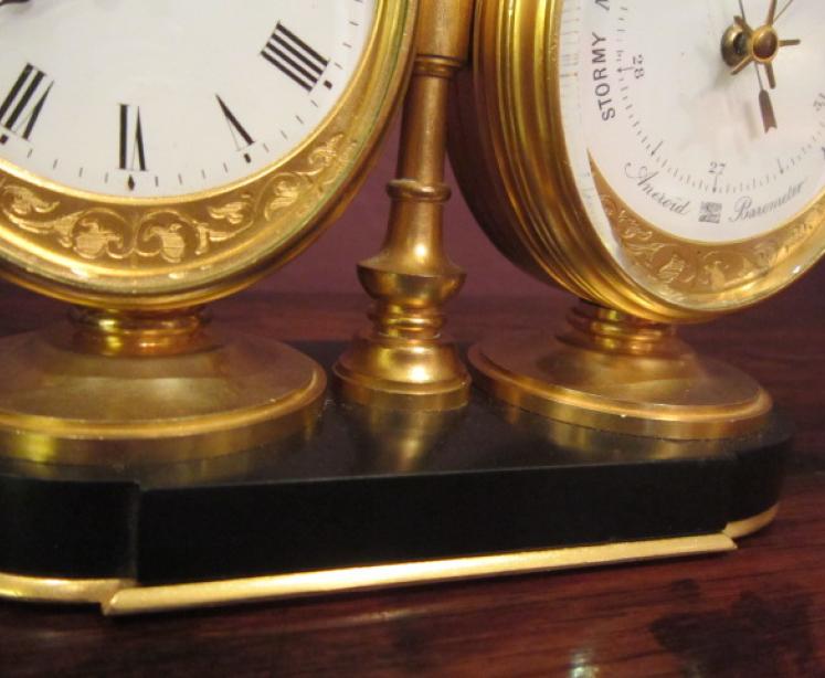 Fine 19th Century Gilded Clock Barometer - Image 5