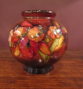 Moorcroft Flambe Slipper Orchid Globular Vase