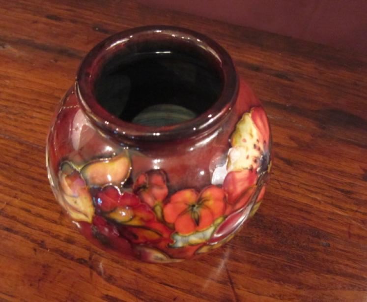 Moorcroft Flambe Slipper Orchid Globular Vase - Image 3