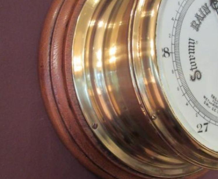 Antique Barker of Kensington Bulkhead Marine Barometer - Image 2