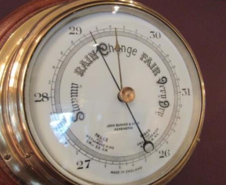 Antique Barker of Kensington Bulkhead Marine Barometer - Image 4