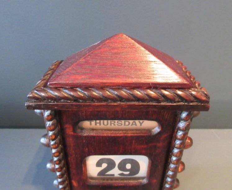 Edwardian Period Oak Perpetual Desk Calendar - Image 2