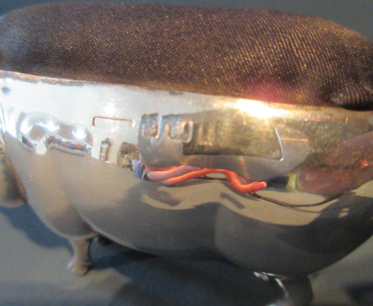 Edwardian Period Silver 'Pig' Pin Cushion - Image 5