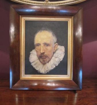 Early Victorian Oil Portrait in Rosewood Frame