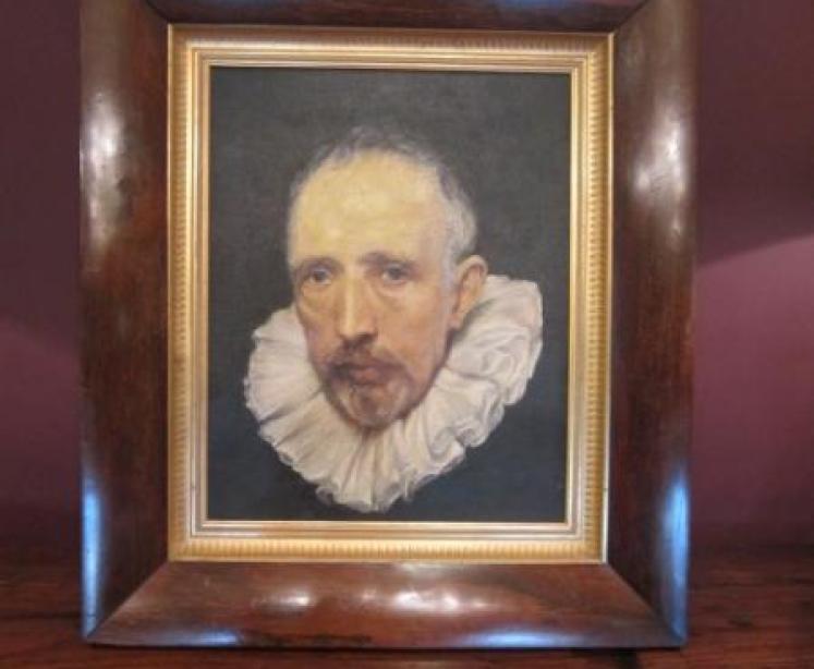 Early Victorian Oil Portrait in Rosewood Frame - Image 1