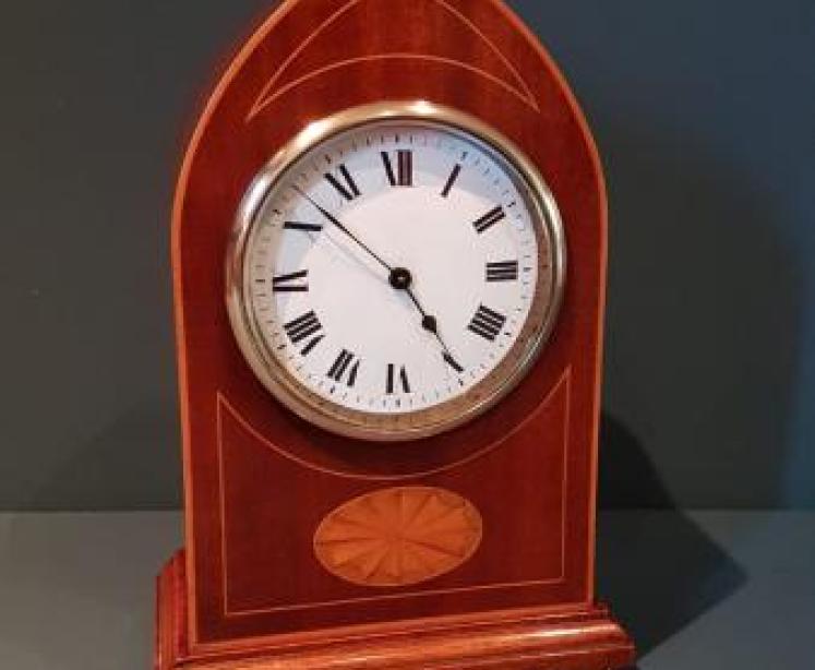 Edwardian Period Sheraton Inlaid Mantel Clock - Image 1