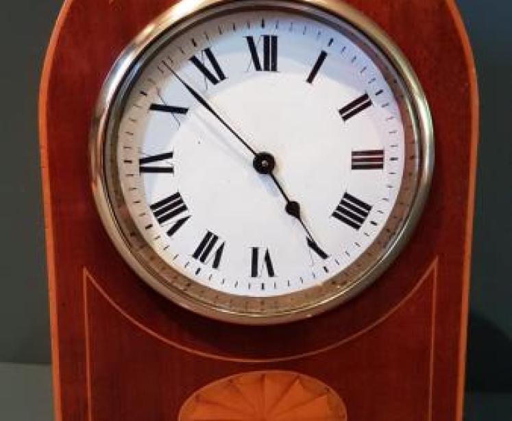 Edwardian Period Sheraton Inlaid Mantel Clock - Image 2